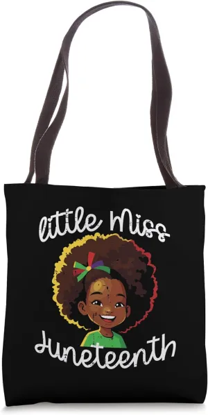 Little Miss Juneteenth Black African Girls Kids Tote Bag