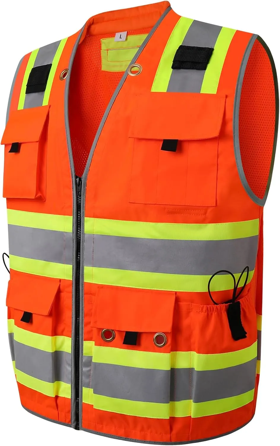 LOHASPRO Surveyor Safety Vest Reflective for Men High Visibility Class 2 Heavy Duty Safety Vests with Pockets and Zipper