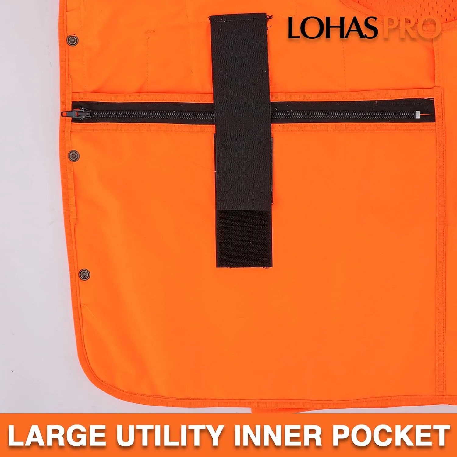 LOHASPRO Surveyor Safety Vest Reflective for Men High Visibility Class 2 Heavy Duty Safety Vests with Pockets and Zipper