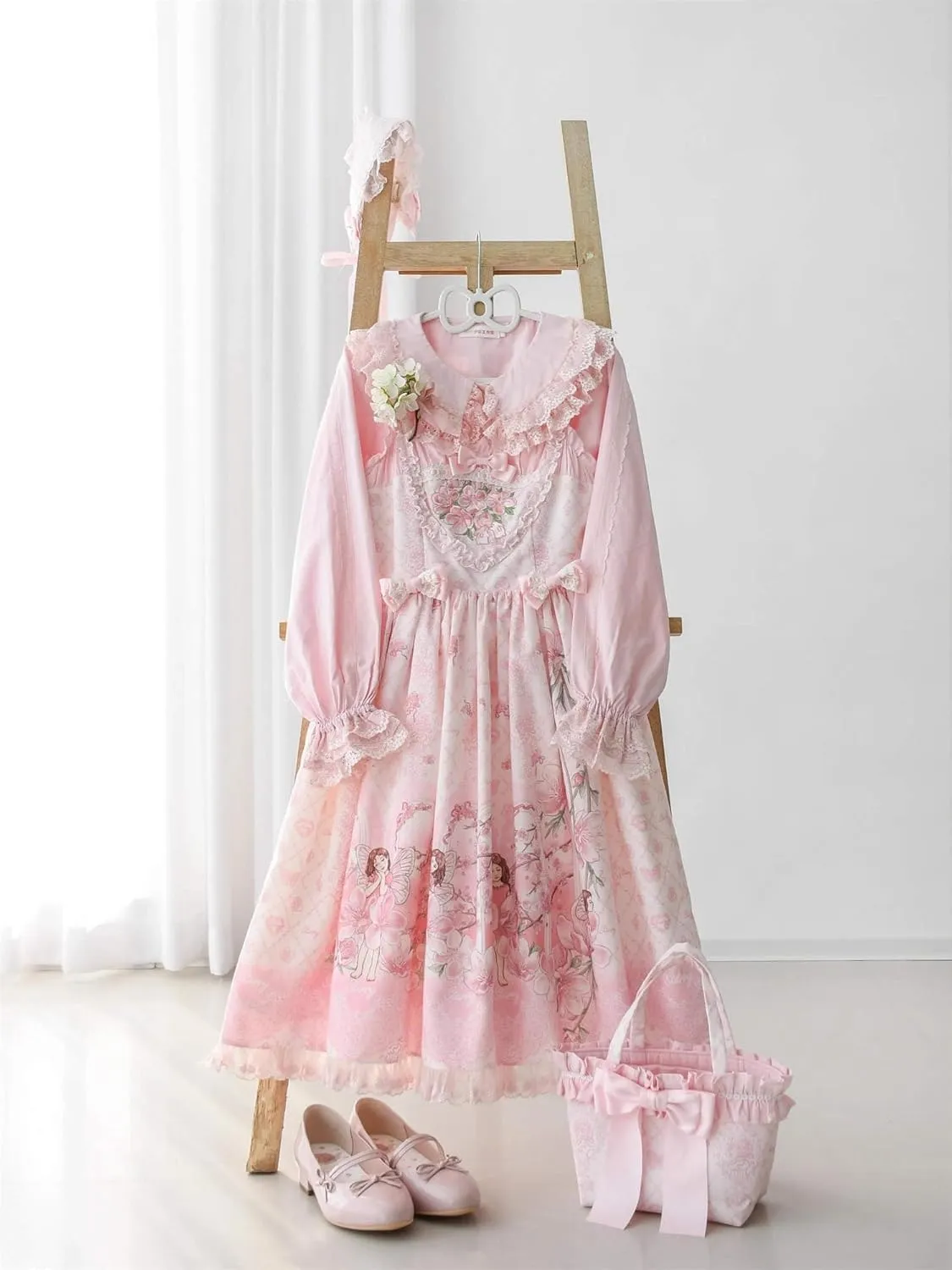 Lolita Long Sleeve Blouses Women Peter Pan Collar Victorian Shirt Vintage Lace Dressy Frilly Tops Trendy Spring