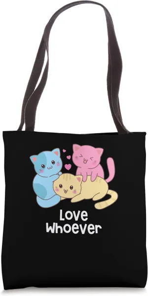 Love Whoever Pansexual LGBTQ Pan Pride Couples Pride Month Tote Bag