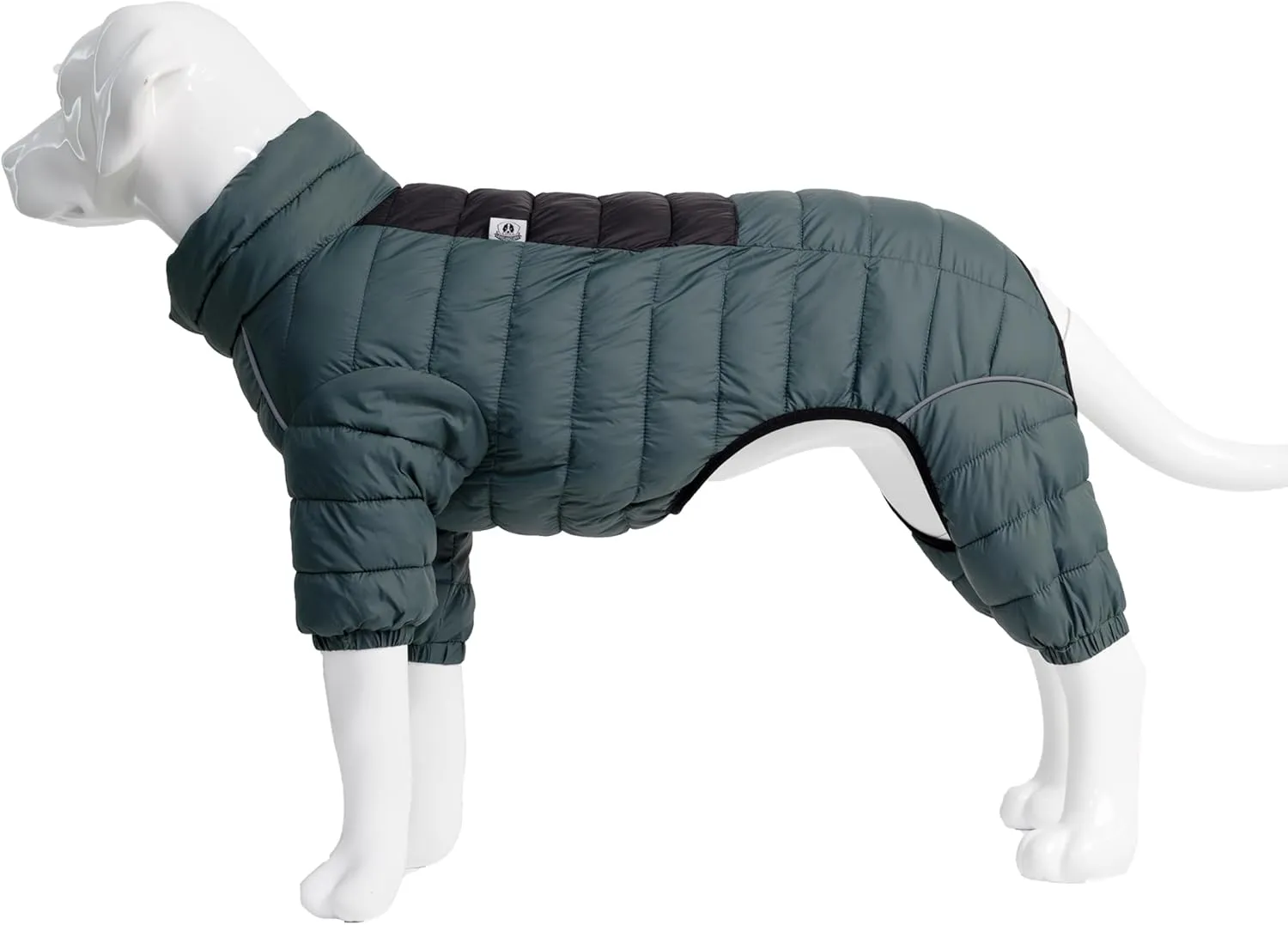 Lovelonglong Dog Coat Dog Warm Jacket, 4 Legs Covered Waterproof Windproof Reflective Warm Dog Vest, Zippered Adjustable Outdoor Dog Snow Jacket for Small Medium Large Dogs ArmyGreen XL