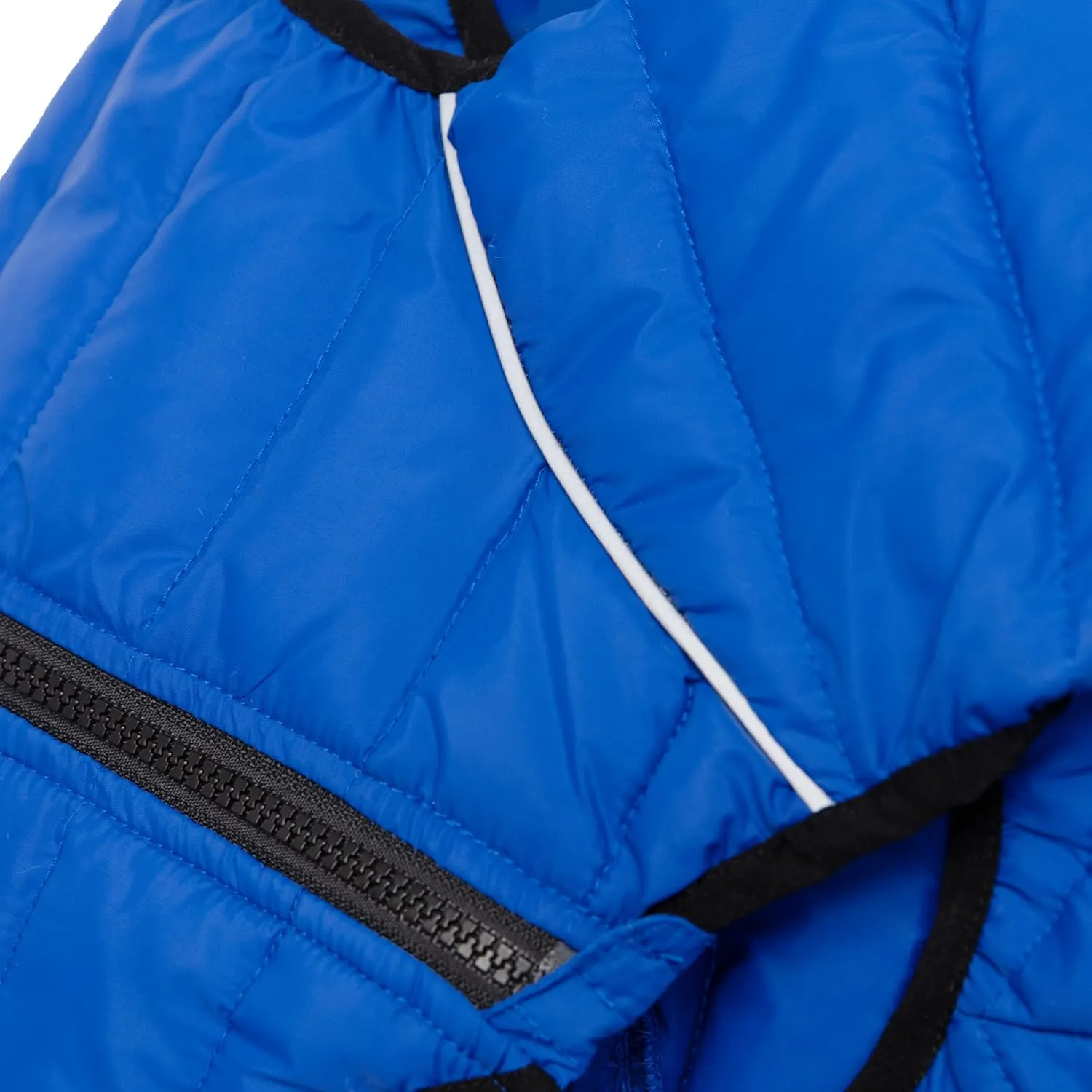 Lovelonglong Dog Coat Dog Warm Jacket, 4 Legs Covered Waterproof Windproof Reflective Warm Dog Vest, Zippered Adjustable Outdoor Dog Snow Jacket for Small Medium Large Dogs Blue XL