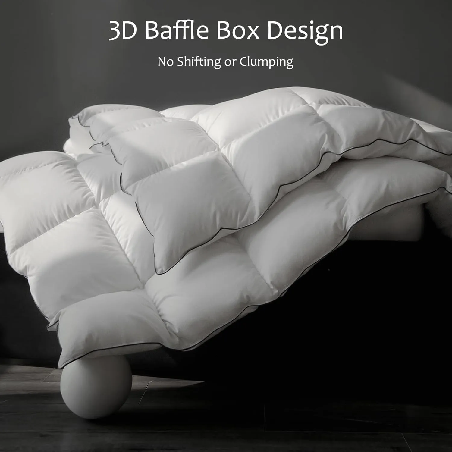 Luxury Down Fiber Comforter Twin Size - High Fill Power Medium Warmth for All Season Duvet Insert - Light Weight, White (68" x 90")