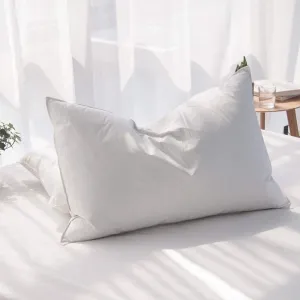 Luxury Feathers Down Pillow Standard Size, Hotel Quality Fluffy Bed Pillow, Soft Pillow for Sleeping, Organic Cotton Cover(20x26”, Pack of 1)