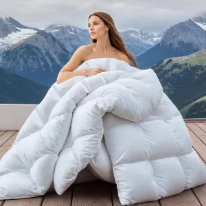 Luxury Goose Feather Down California King Comforter 900  Fill-Power, 1600TC/DM Cotton Blend Fluffy and Cozy Duvet Insert, All Season Premium Medium Warmth Down Comforter
