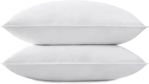 Luxury Grey Goose Feather Down Pillows for Sleeping (2 Pack) - Standard Size (20IN×26IN) IK12516