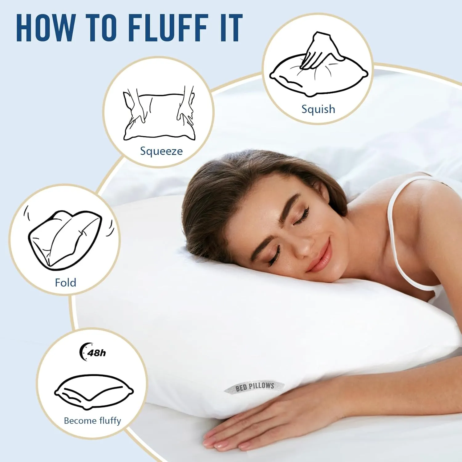Luxury Hotel Pillows for Sleeping 4 Pack,Bed Pillows Standard Size Set of 4,Down Alternative Filling,Pillows for Back,Stomach or Side Sleepers