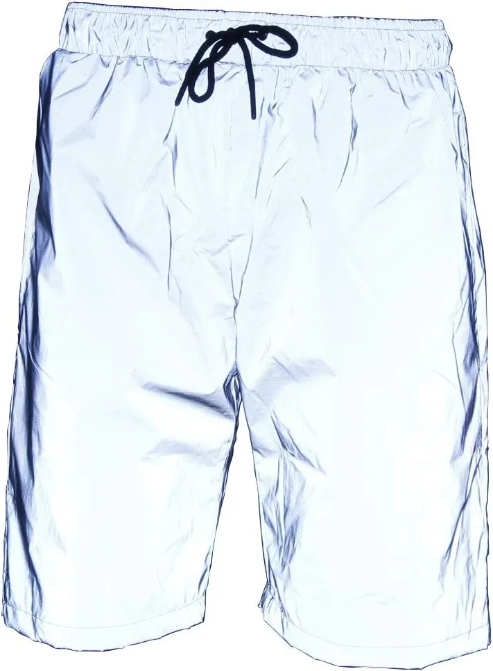 LZLRUN Reflective Shorts Pants Men Fluorescent Trousers Casual Night Jogger