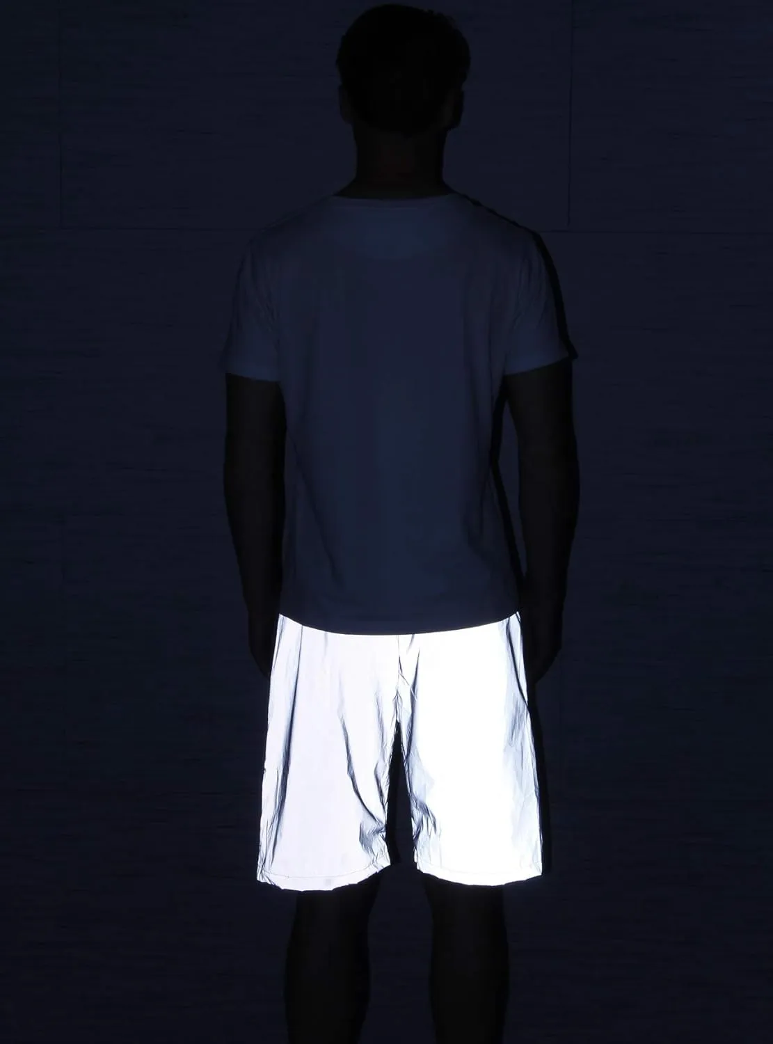 LZLRUN Reflective Shorts Pants Men Fluorescent Trousers Casual Night Jogger