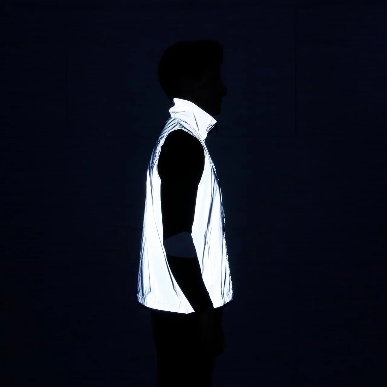 LZLRUN Reflective Vest Jacket Casual Hiphop Windbreaker Night Sporting Coat Hooded Fluorescent Clothing