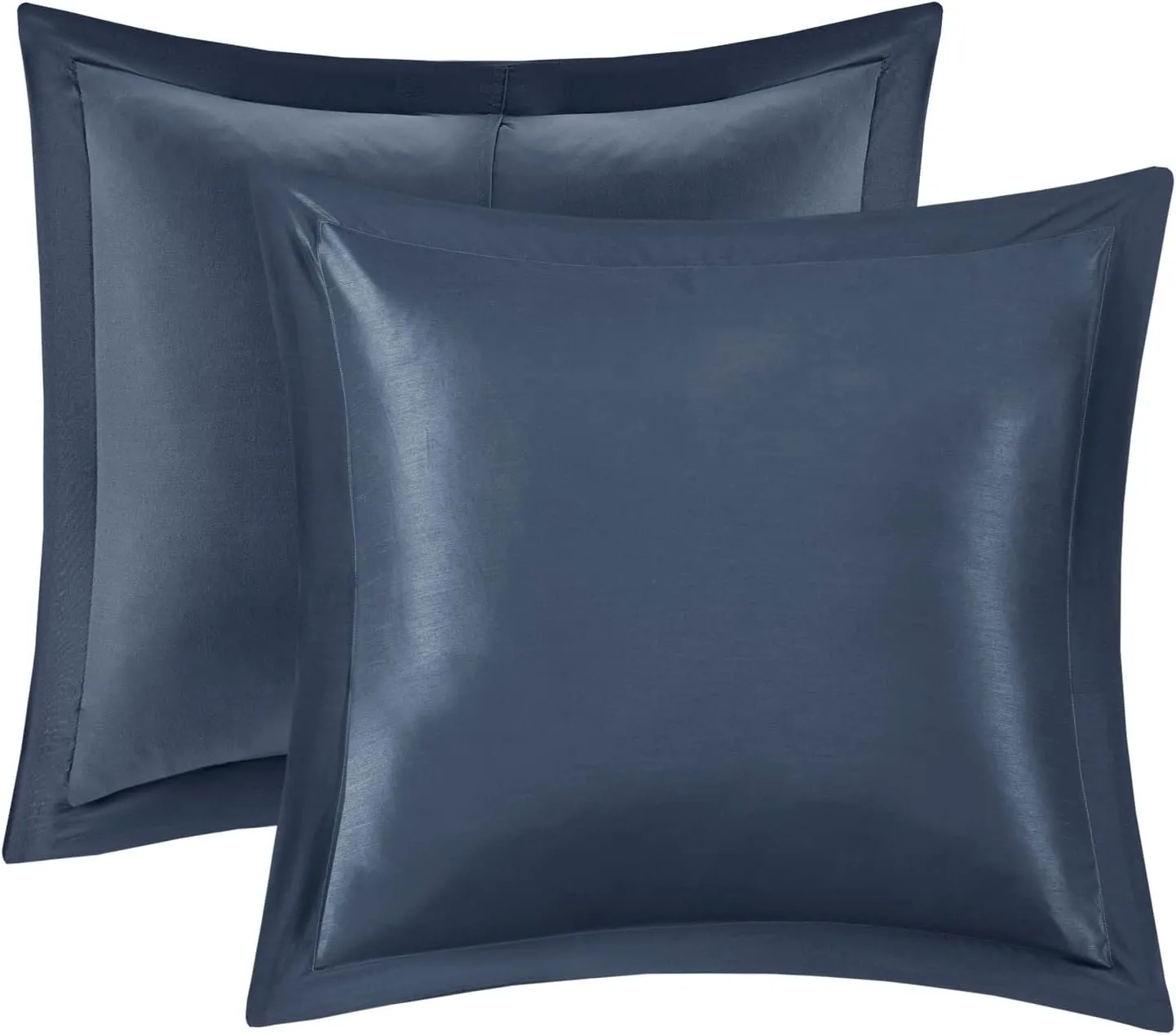 Madison Park Essentials Brystol 24 Piece Room in a Bag Faux Silk Comforter Jacquard Paisley Design Matching Curtains Down Alternative All Season Bedding-Set, King(104 in x 92 in), Navy 24 Piece