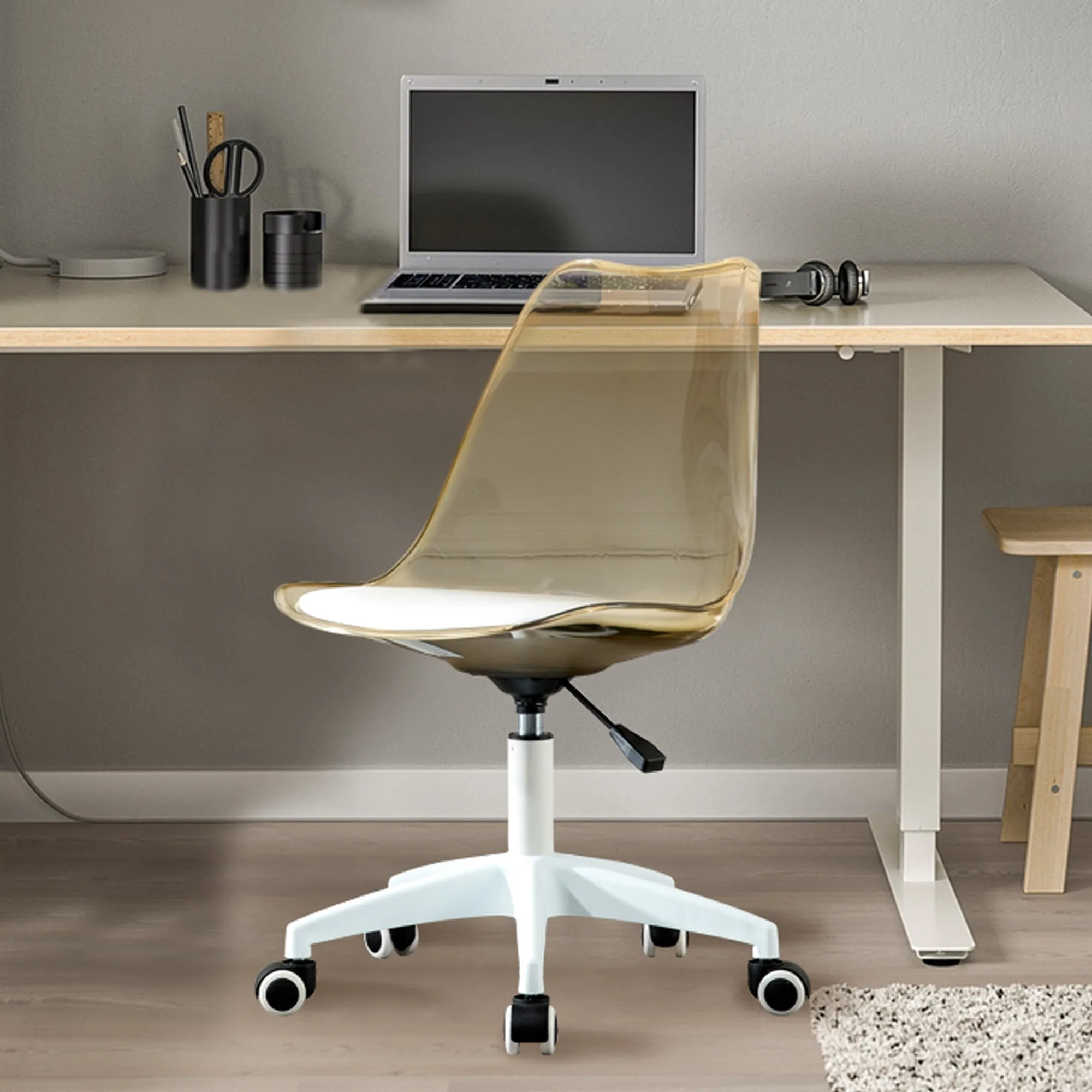 MAICOSY Modern Home Office Desk Chairs Swivel Engineering Adjustable 360° Chair - Amber Brown