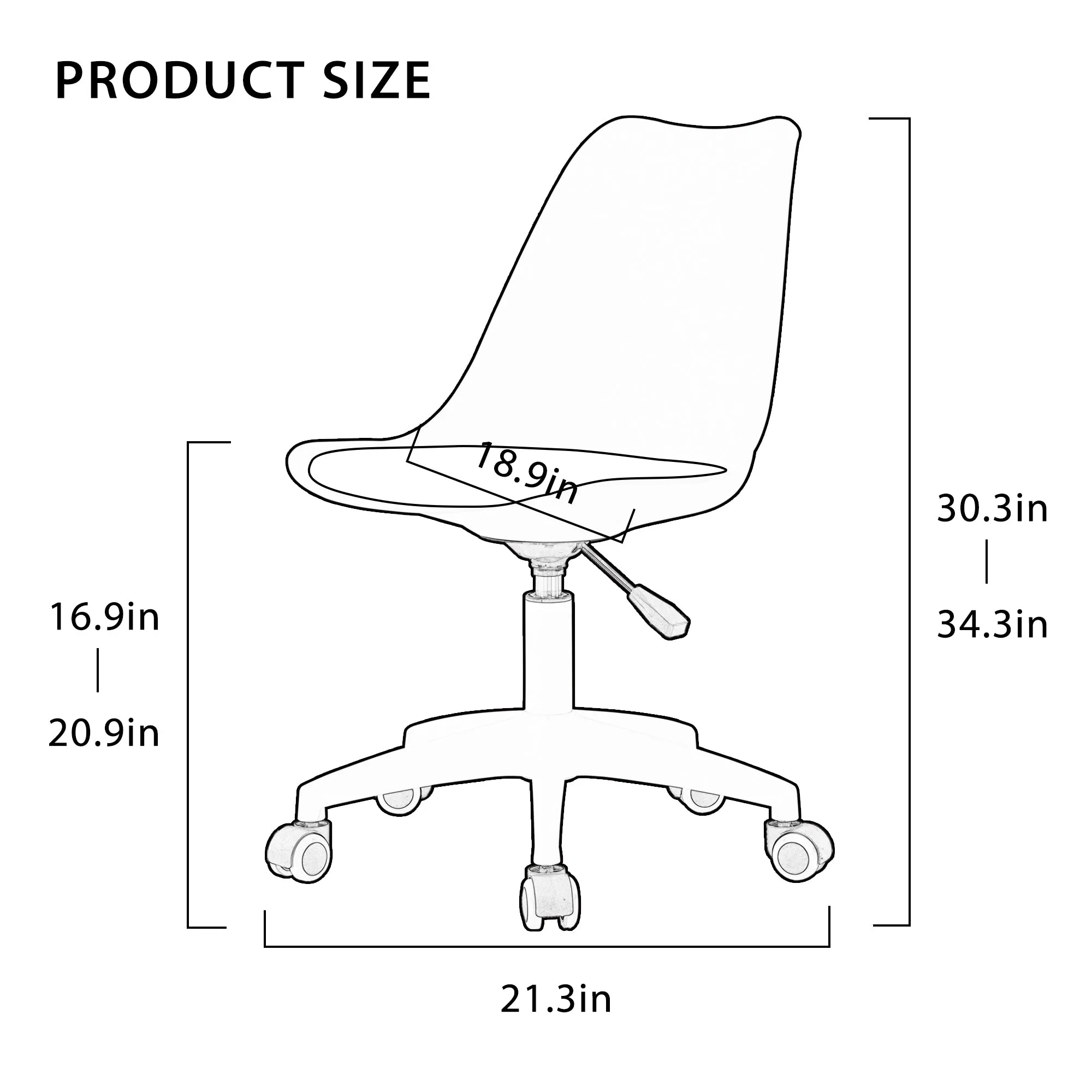 MAICOSY Modern Home Office Desk Chairs Swivel Engineering Adjustable 360° Chair - Amber Brown