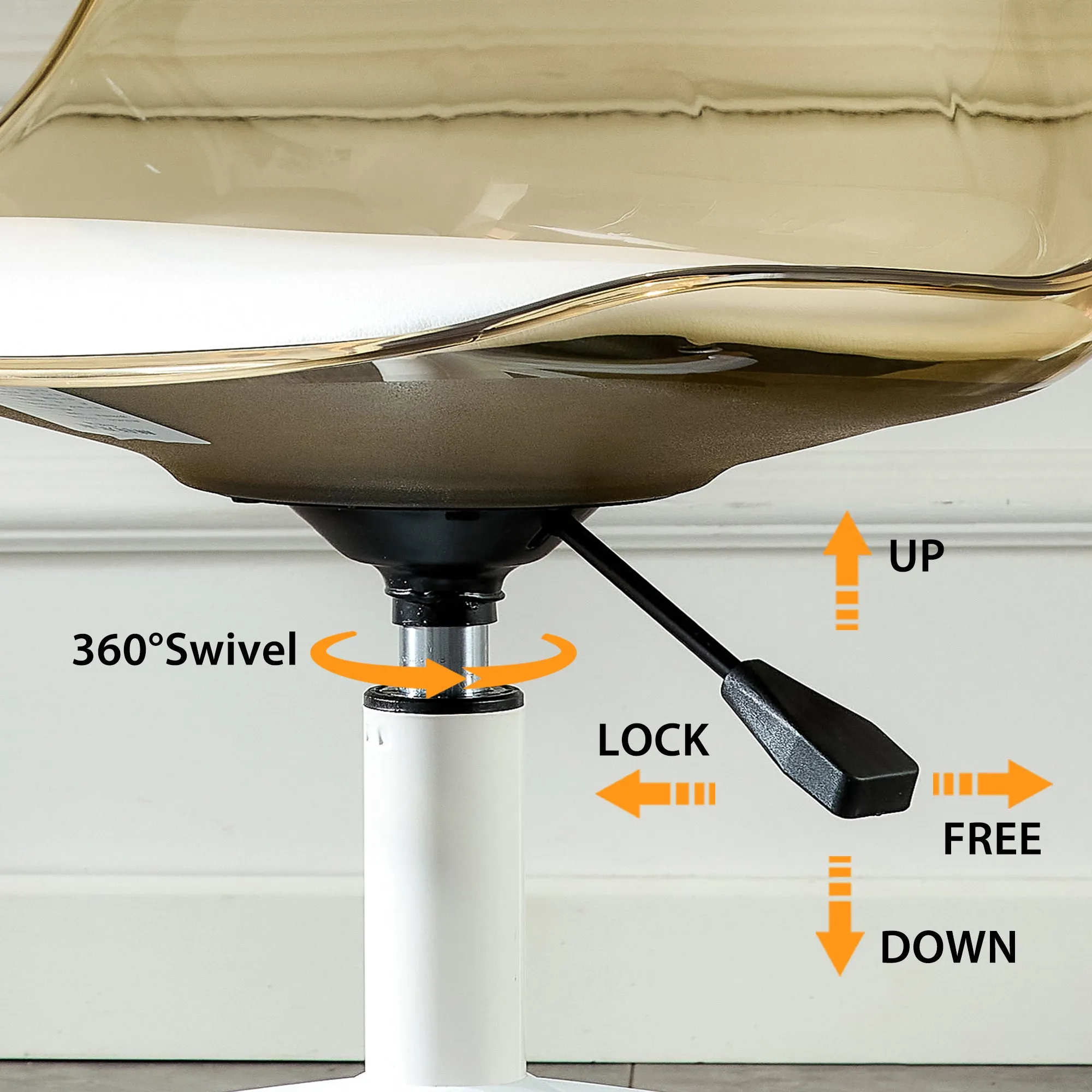 MAICOSY Modern Home Office Desk Chairs Swivel Engineering Adjustable 360° Chair - Amber Brown