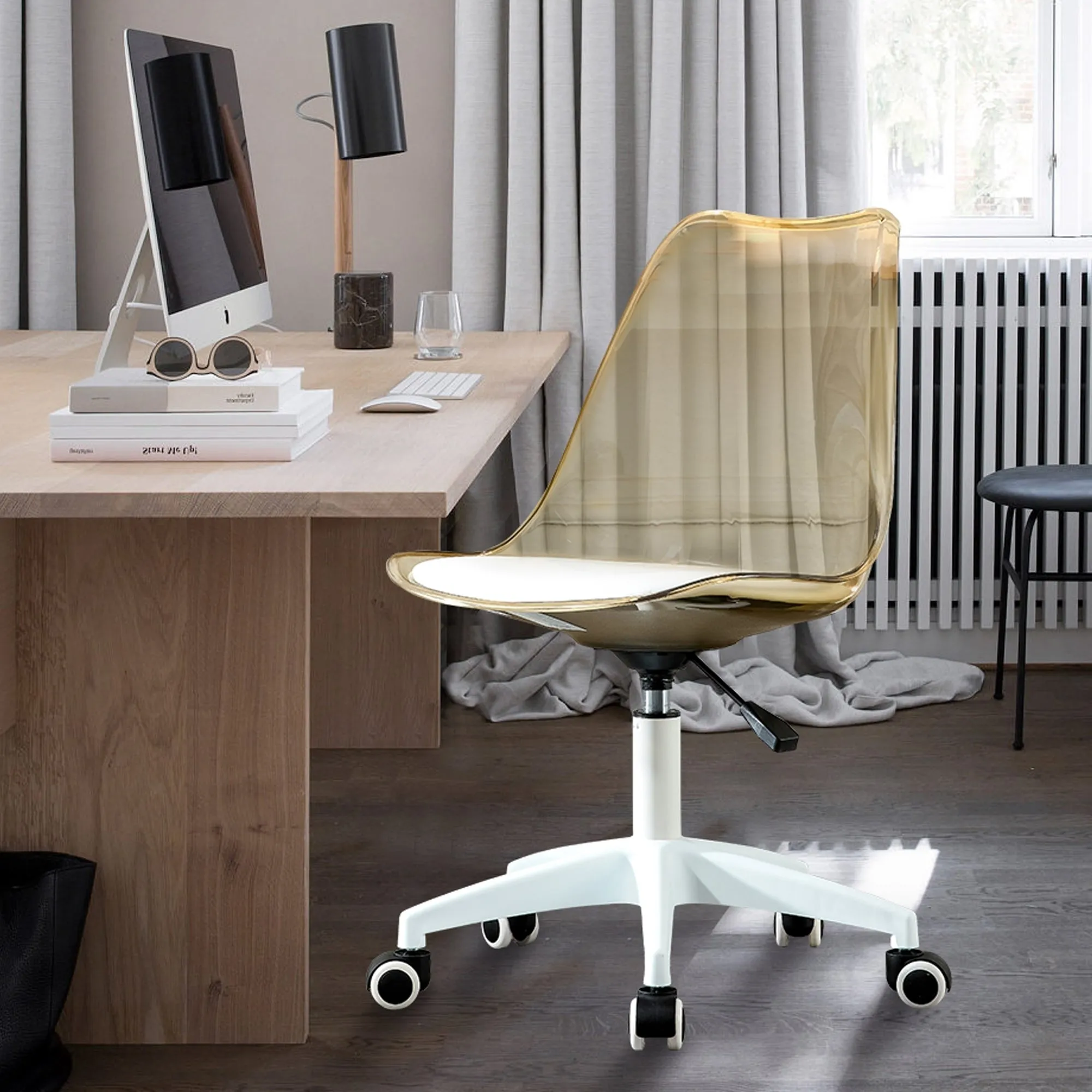 MAICOSY Modern Home Office Desk Chairs Swivel Engineering Adjustable 360° Chair - Amber Brown