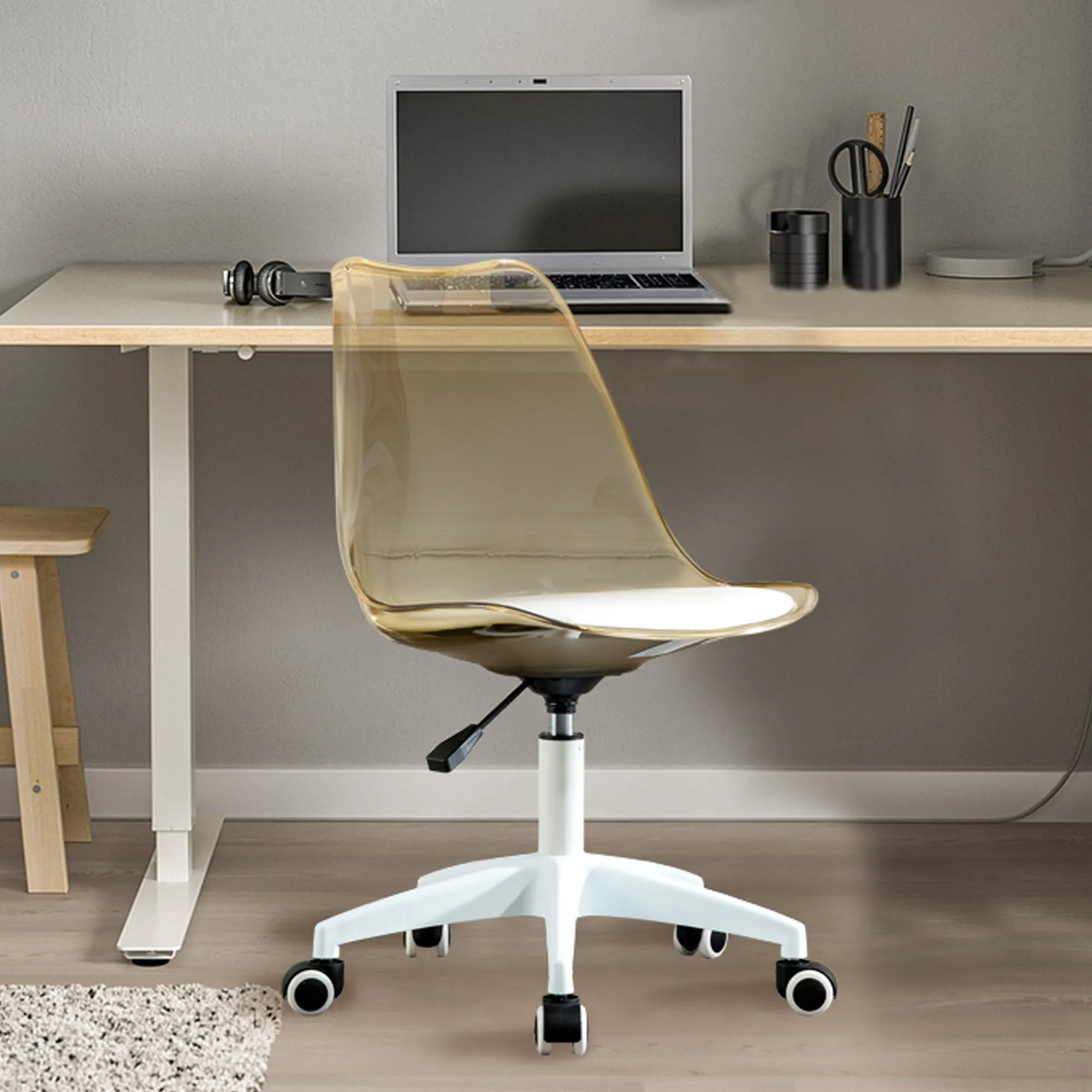 MAICOSY Modern Home Office Desk Chairs Swivel Engineering Adjustable 360° Chair - Amber Brown