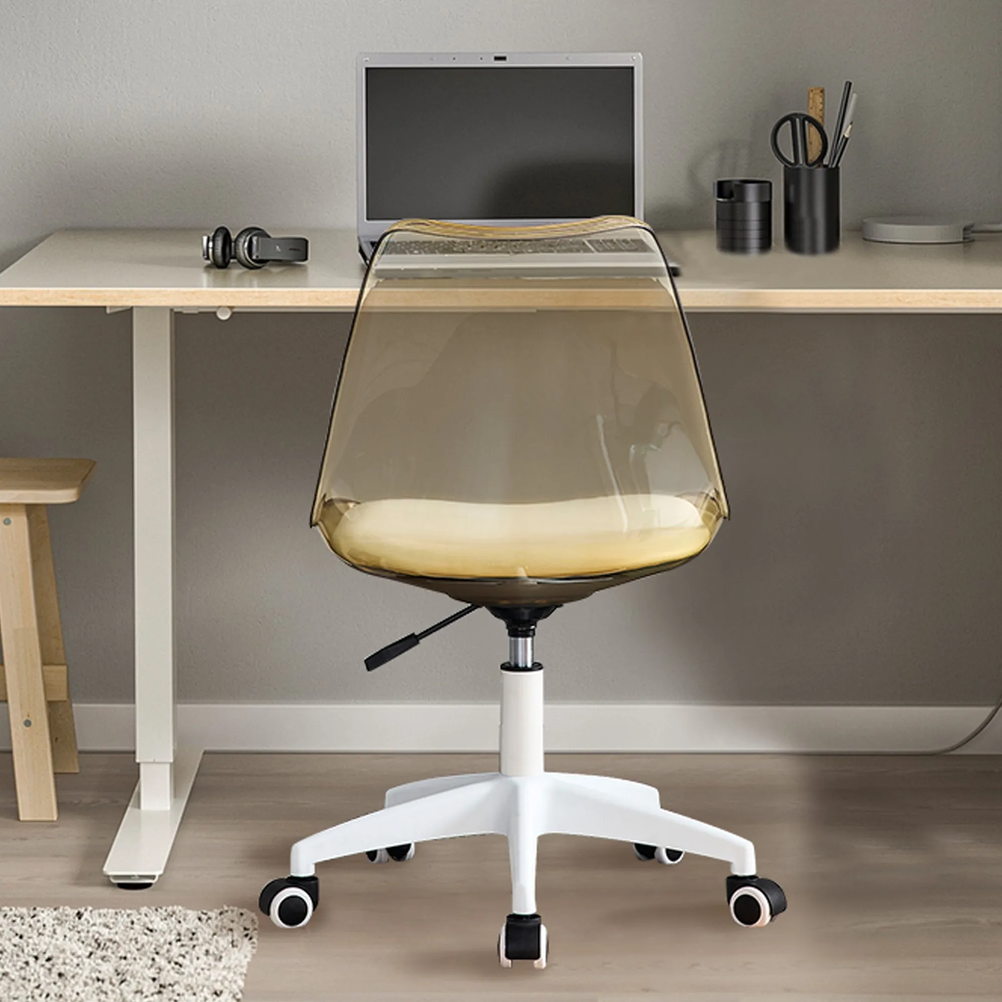 MAICOSY Modern Home Office Desk Chairs Swivel Engineering Adjustable 360° Chair - Amber Brown