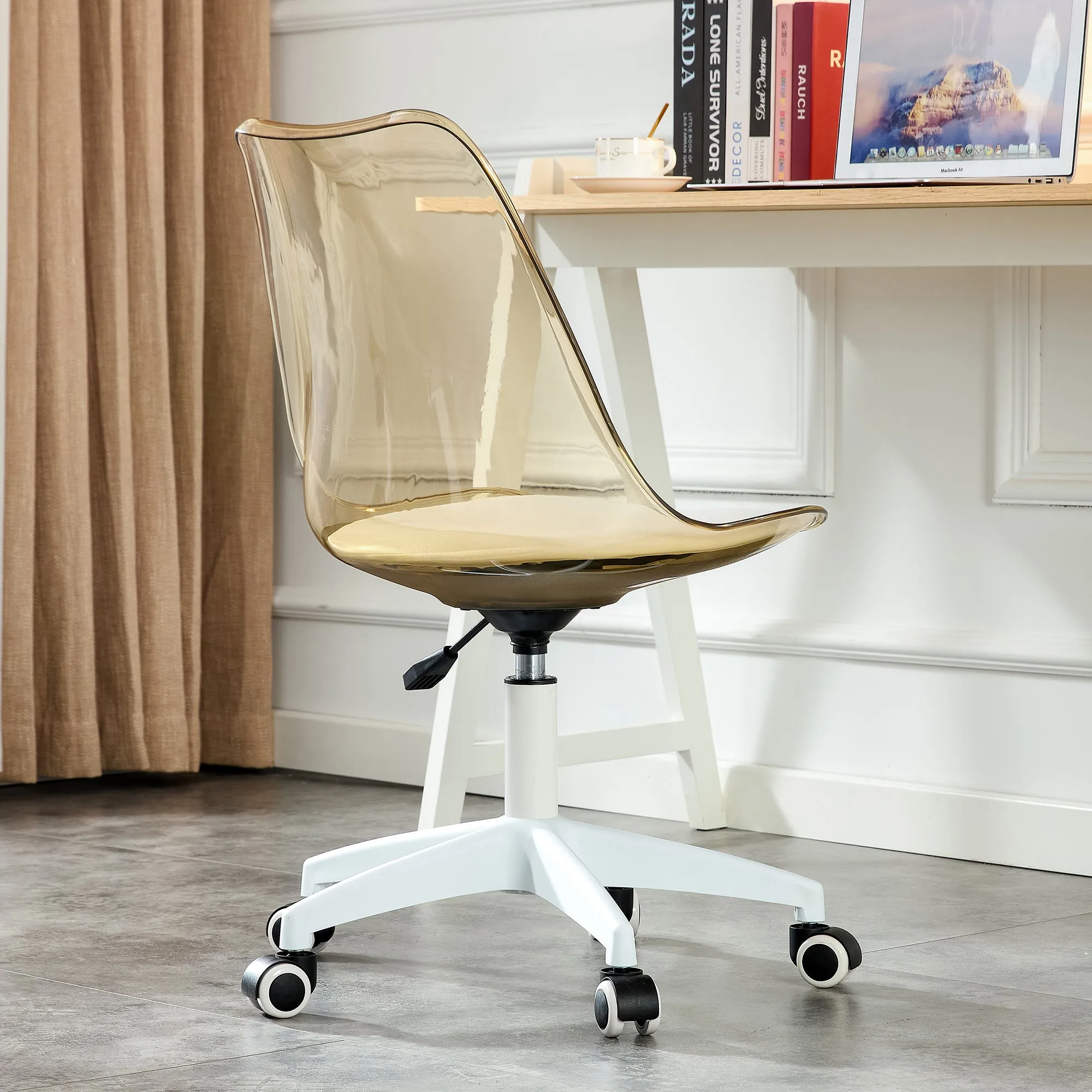 MAICOSY Modern Home Office Desk Chairs Swivel Engineering Adjustable 360° Chair - Amber Brown