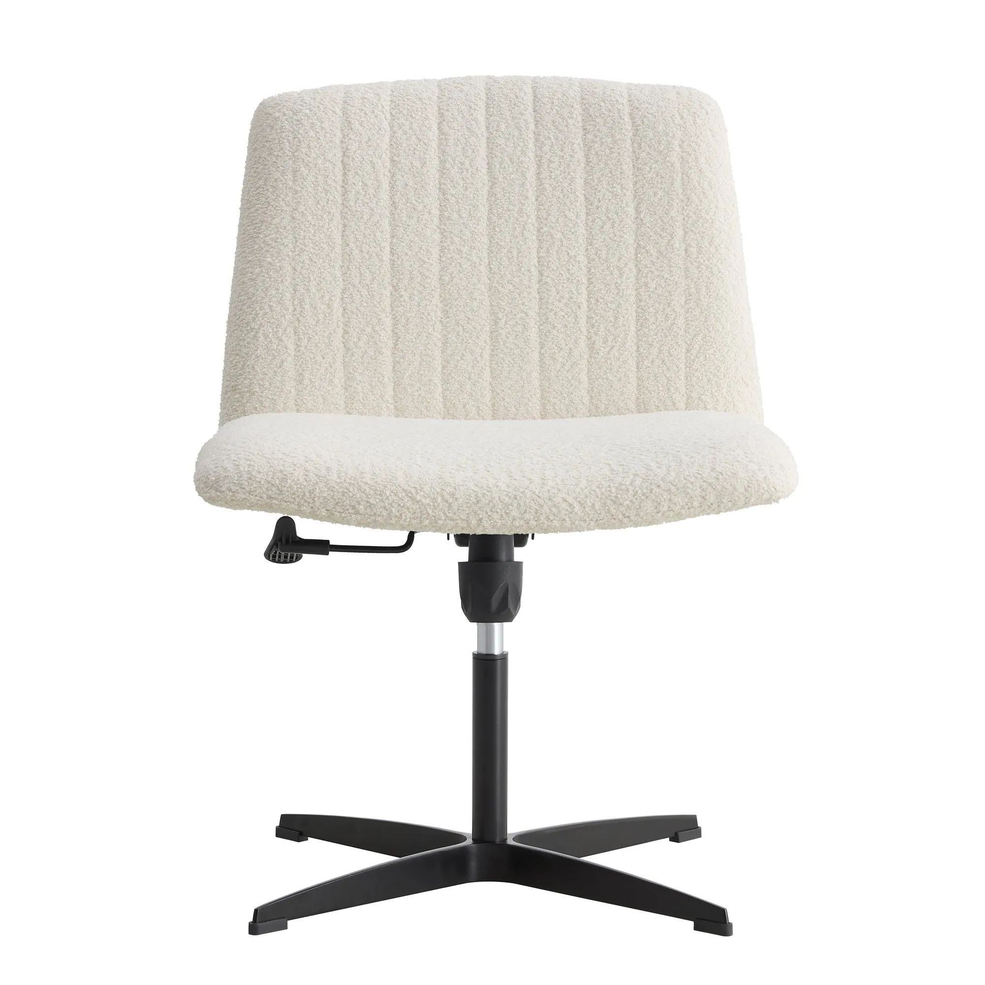 MAICOSY Swivel Home Office Desk Chairs Armless Adjustable 360 Velvet White Chair