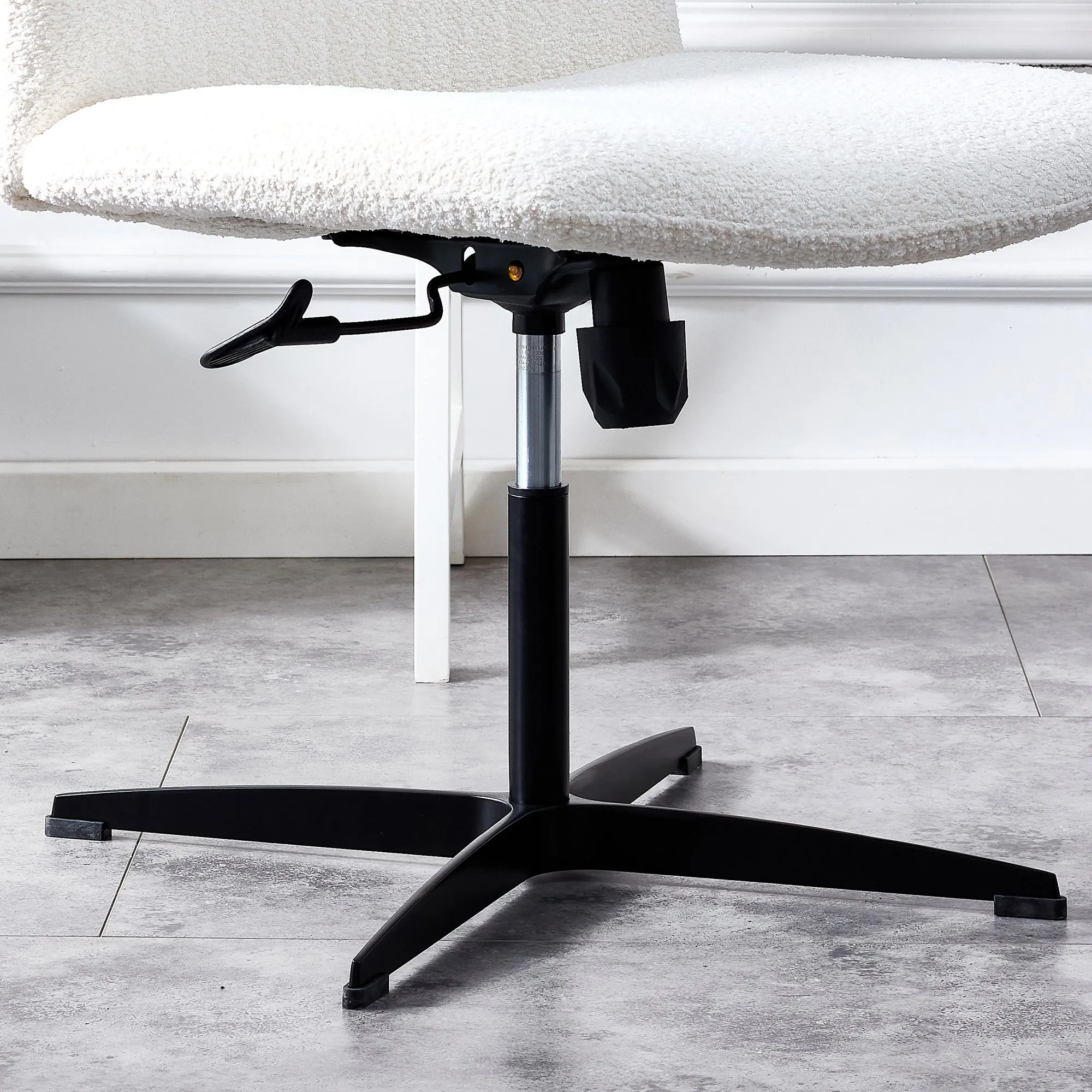 MAICOSY Swivel Home Office Desk Chairs Armless Adjustable 360 Velvet White Chair