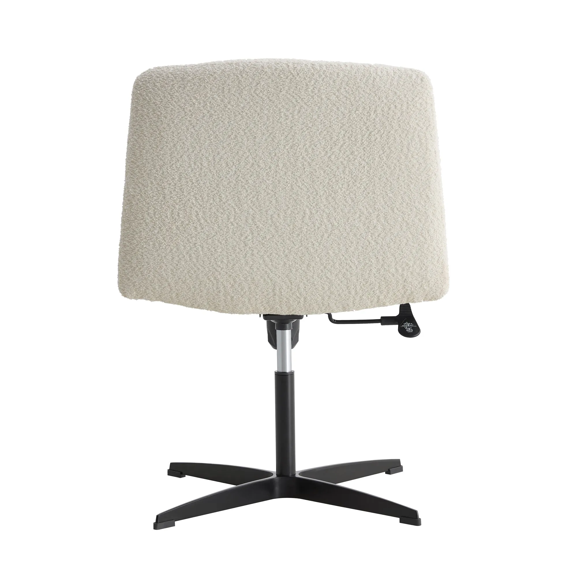 MAICOSY Swivel Home Office Desk Chairs Armless Adjustable 360 Velvet White Chair