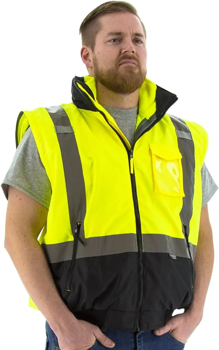 Majestic High Visibility Yellow 8-in-1 Waterproof Jacket