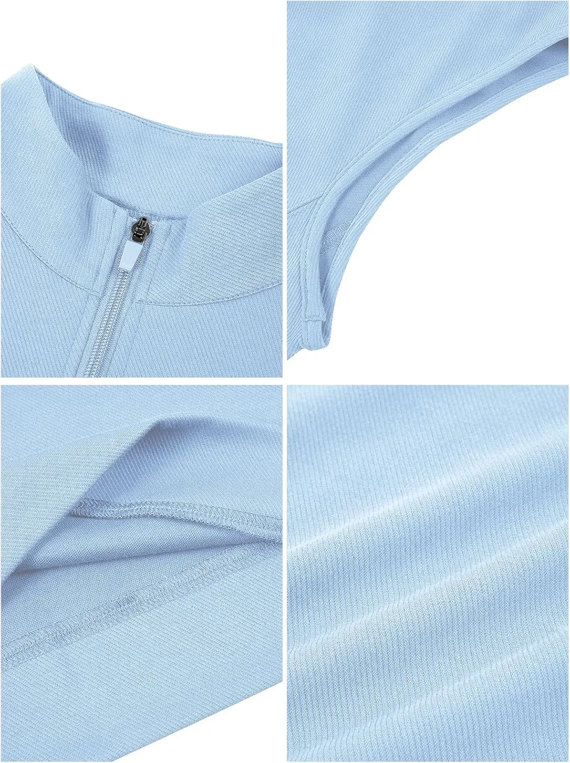 Makkrom Mens Quarter Zip Sleeveless Golf Vest Pullover Stand Collar Casual Vests Outerwear