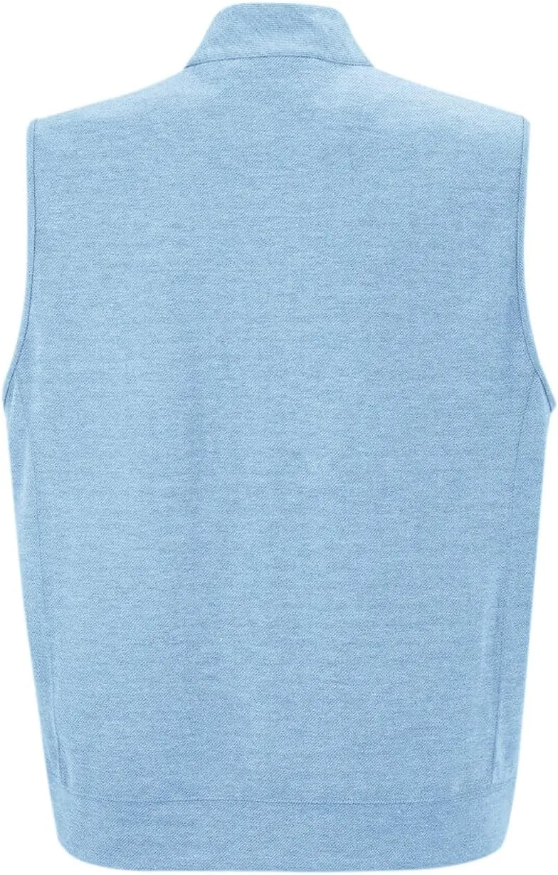 Makkrom Mens Quarter Zip Sleeveless Golf Vest Pullover Stand Collar Casual Vests Outerwear