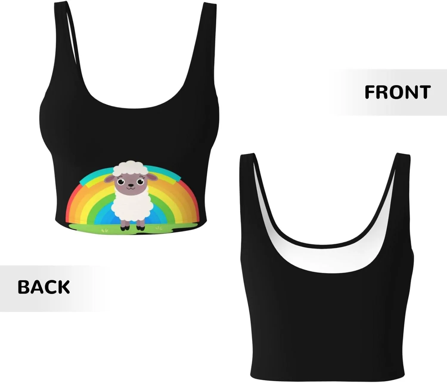 Marshmallows in The Green Grassland Pattern Women's Sports Vest - Yoga Workout Fitness for Women Athletic Tank Tops