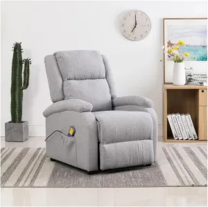 Massage Chair Light Gray Fabric 1Ps Foam-Filling Material DC 5 V 322464
