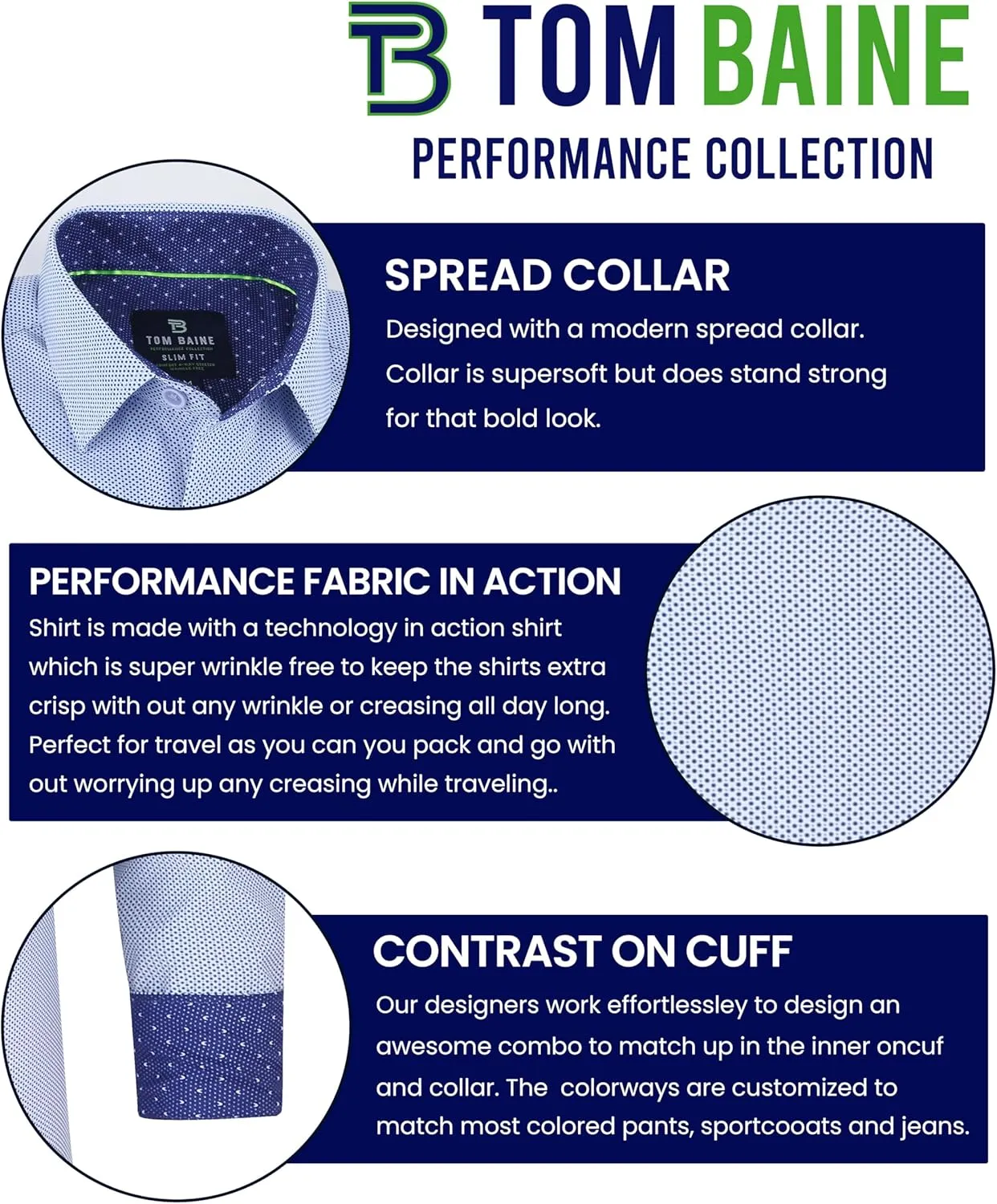 Men Slim Fit Performance Long Sleeve Geometric Casual Button Down Shirt