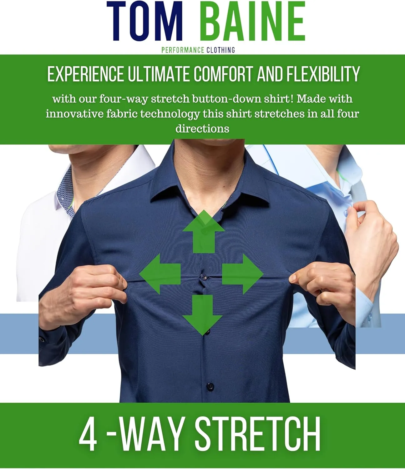 Men Slim Fit Performance Long Sleeve Geometric Casual Button Down Shirt