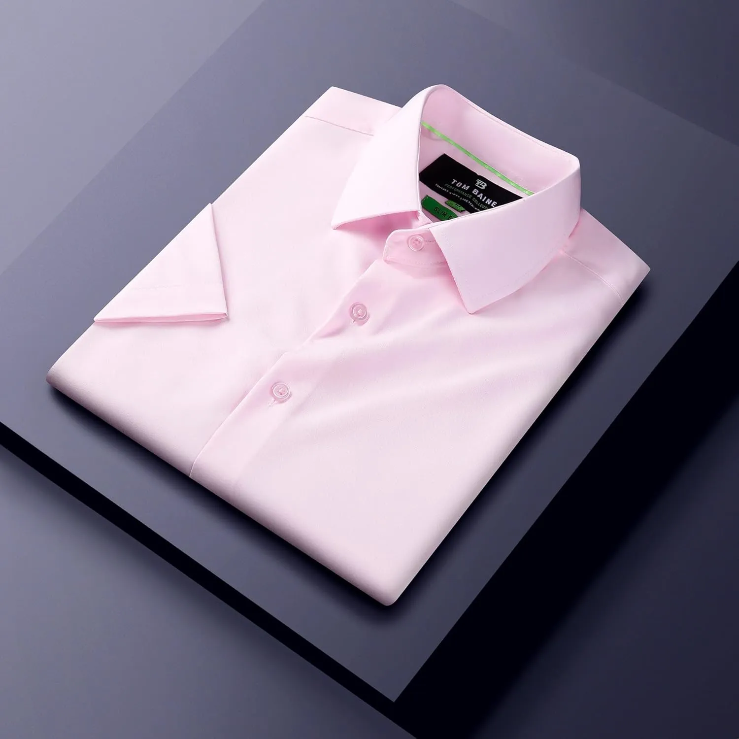 Men Slim Fit Performance Short Sleeve Button Down