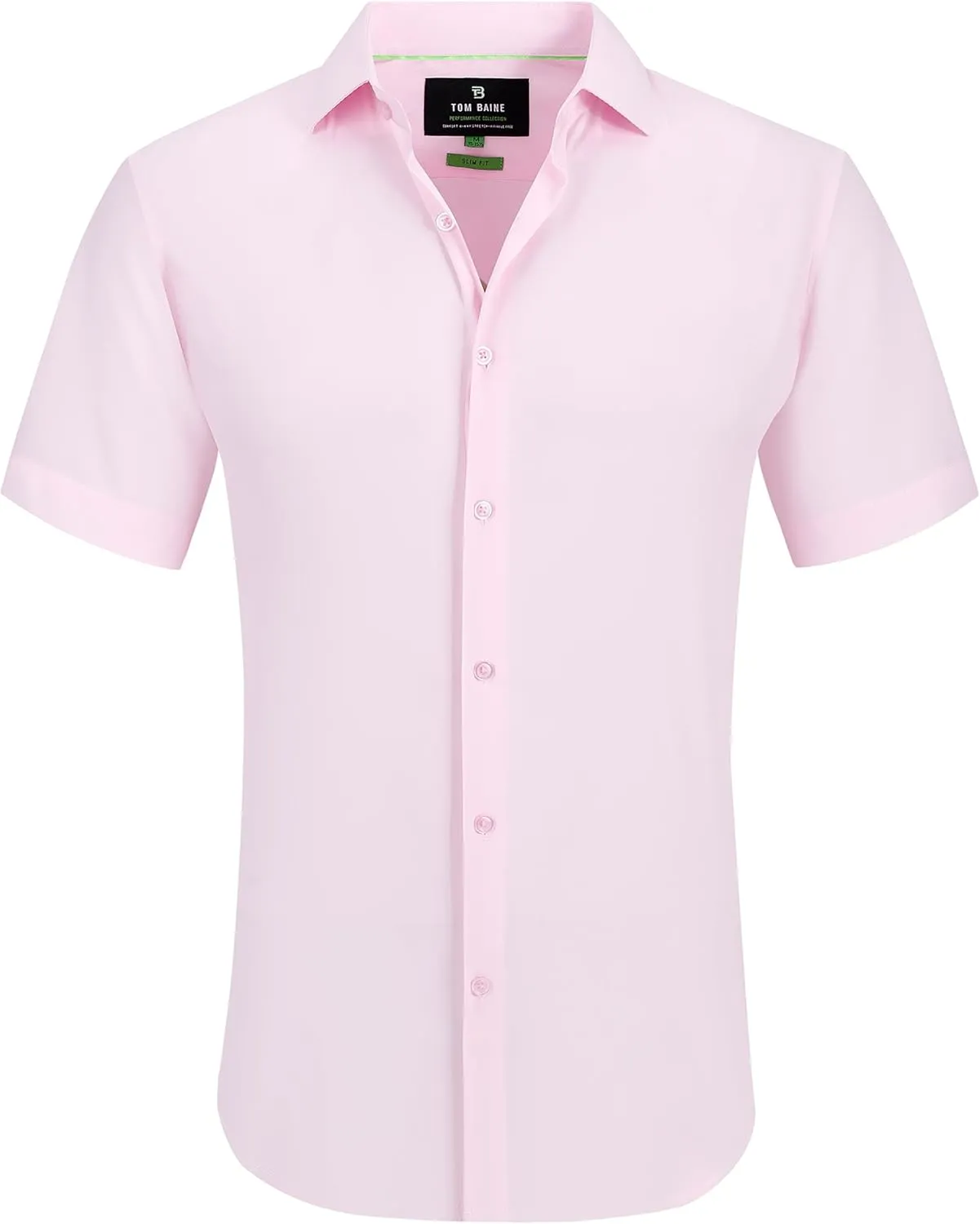 Men Slim Fit Performance Short Sleeve Button Down