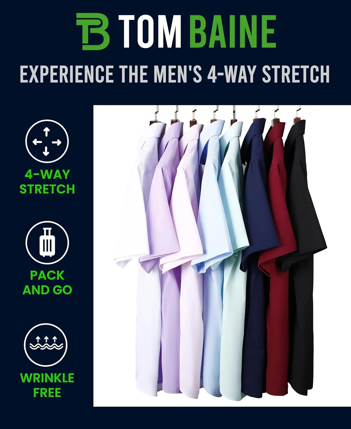 Men Slim Fit Performance Short Sleeve Button Down