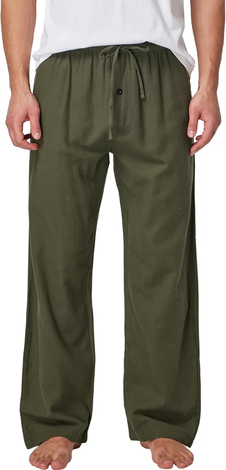Men's 100% Cotton Super Soft Flannel Plaid Pajama Pants