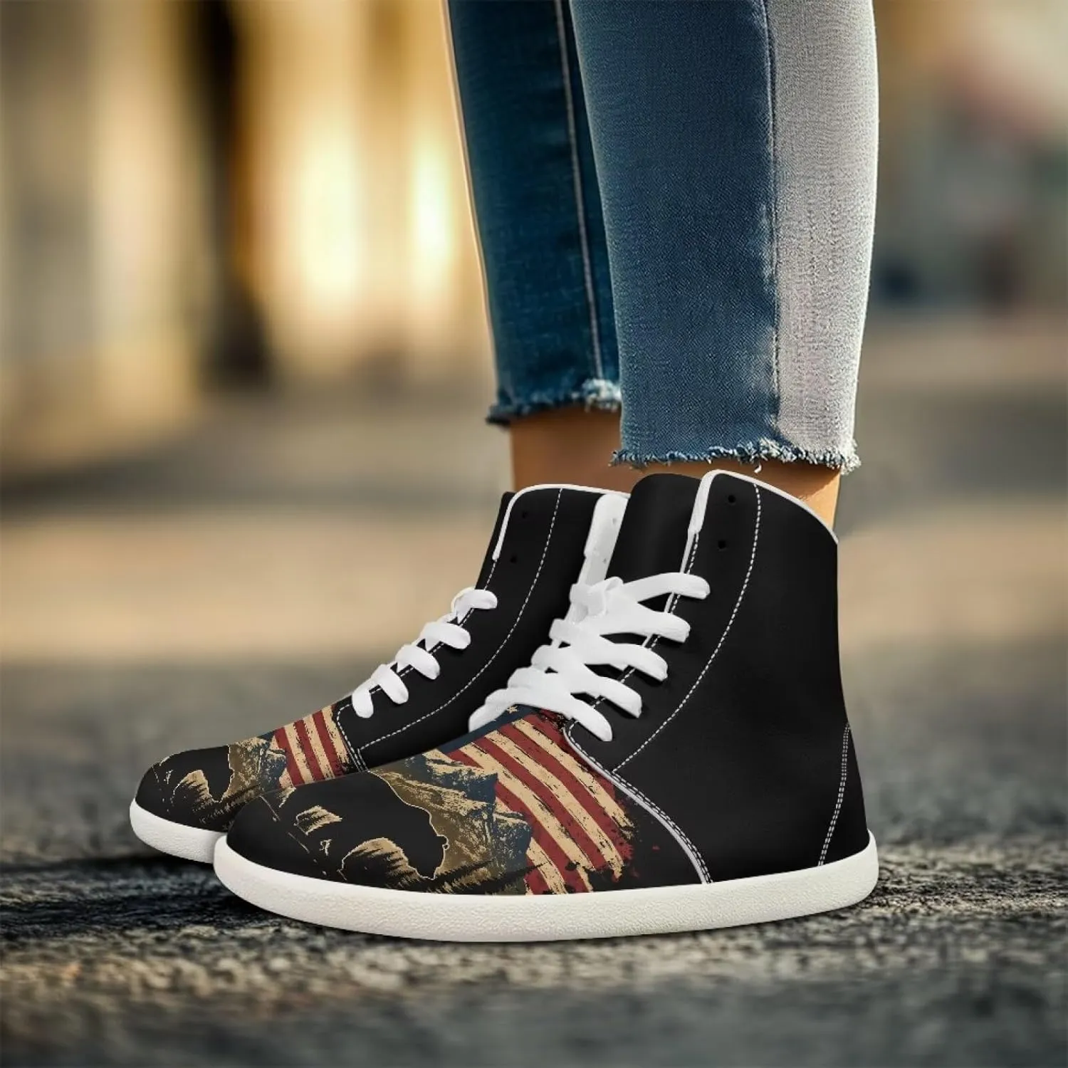 Men's Barefoot Wide Walking Shoes Zero Drop High Top Casual Shoes Lightweight Non Slip Sports Shoes for Adult Boys US 5-14