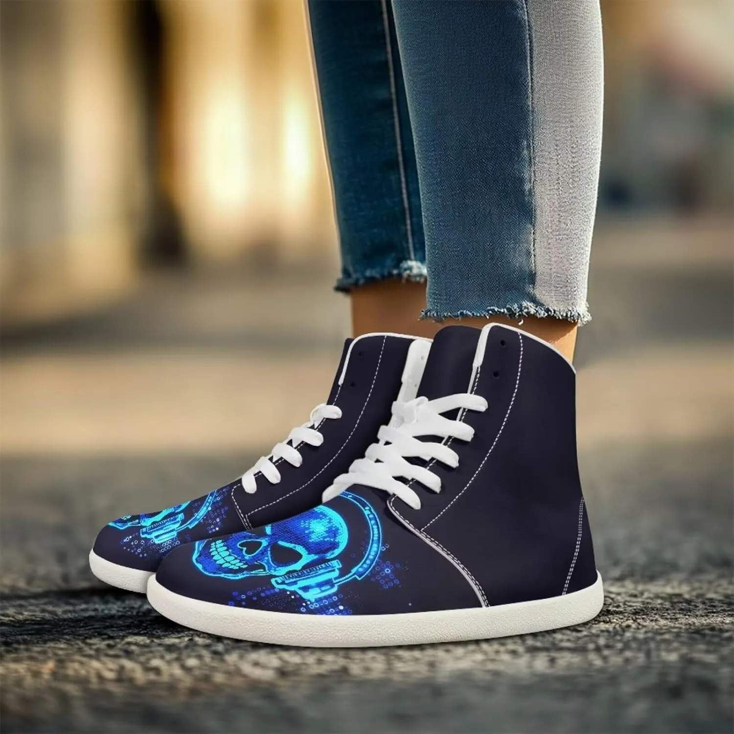 Men's Barefoot Wide Walking Shoes Zero Drop High Top Casual Shoes Lightweight Non Slip Sports Shoes for Adult Boys US 5-14