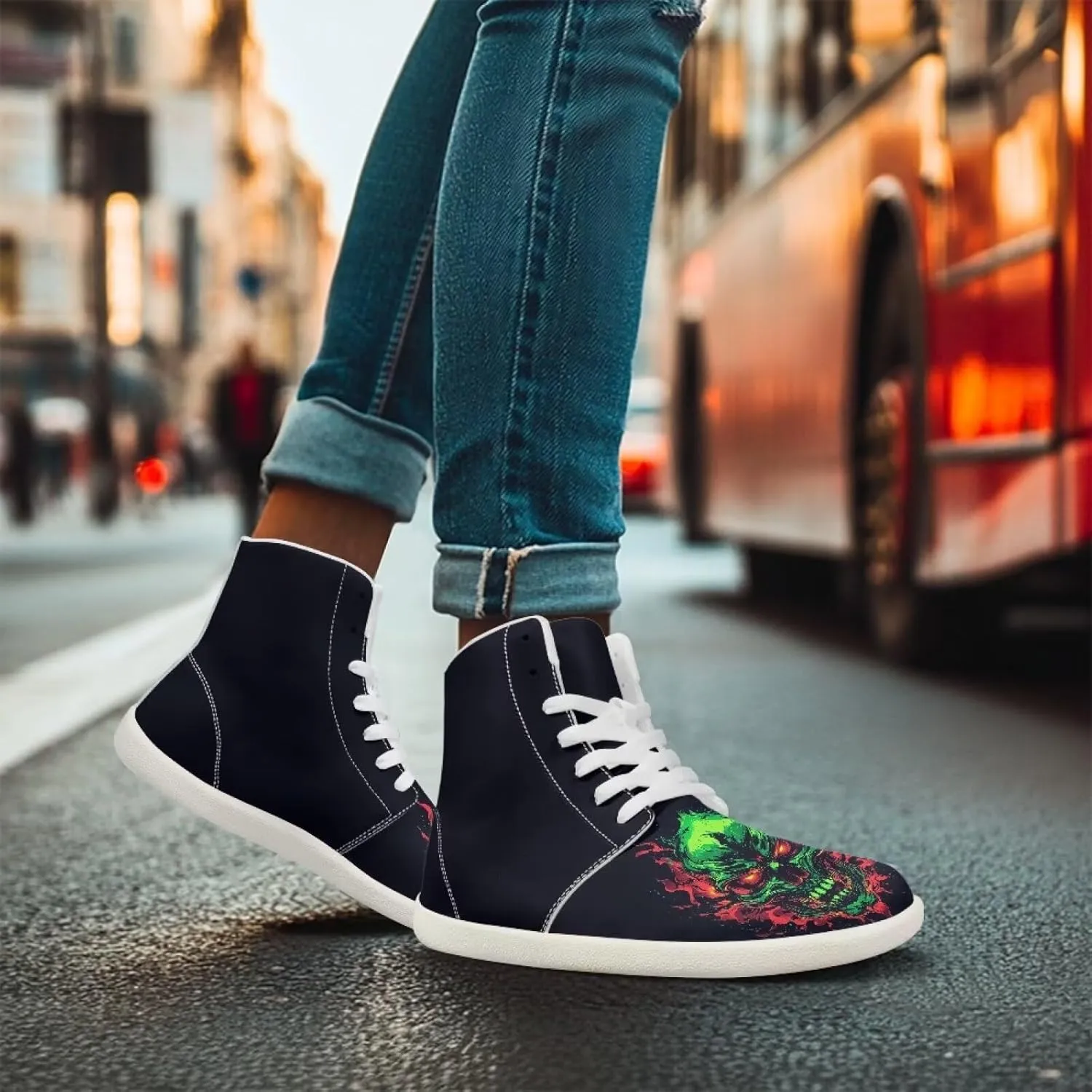 Men's Barefoot Wide Walking Shoes Zero Drop High Top Casual Shoes Lightweight Non Slip Sports Shoes for Adult Boys US 5-14