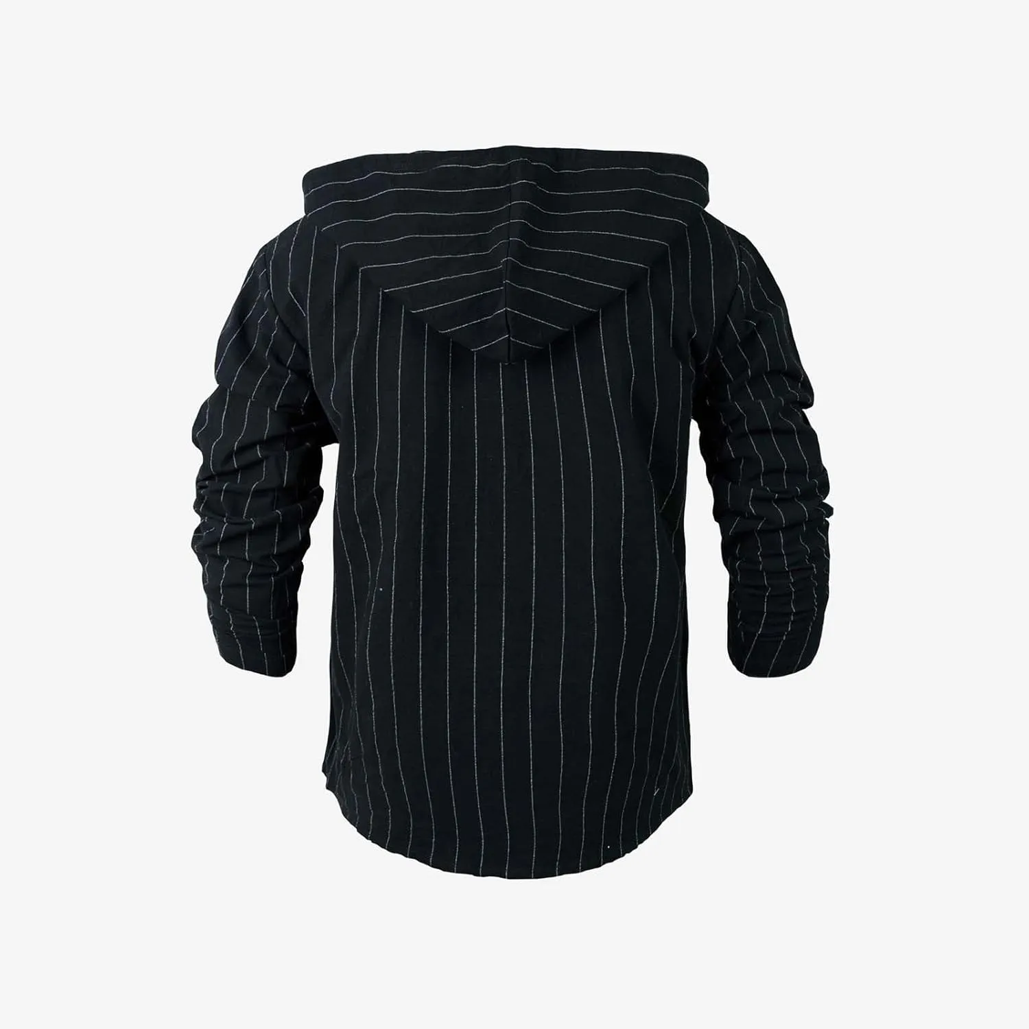 Mens Cotton Linen Hoodies Striped Casual Long Sleeve V Neck Button Down Hooded Shirts Hawaiian Beach Yoga Sweatshirts