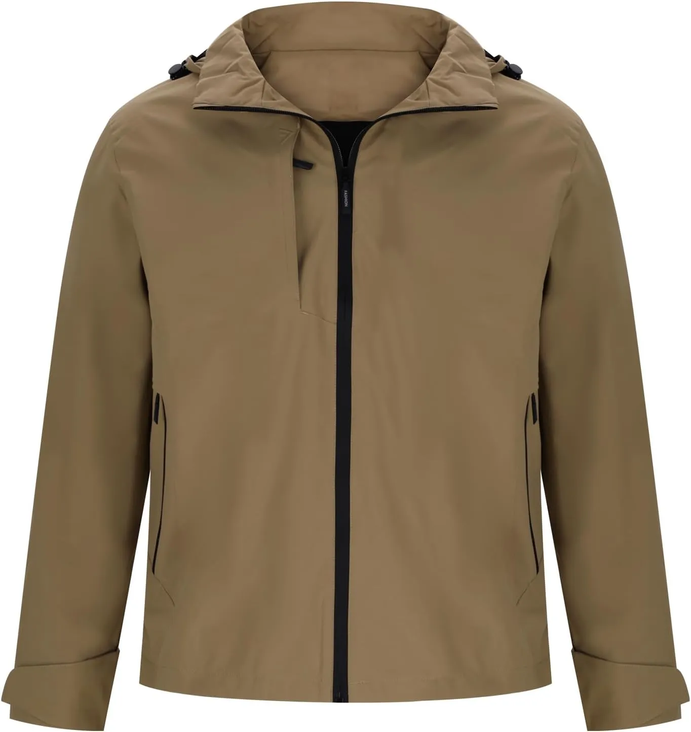 Men's Softshell Military Jacket Fleece Lined Water Repellent Outdoor Reflective Coat with Removable Hood