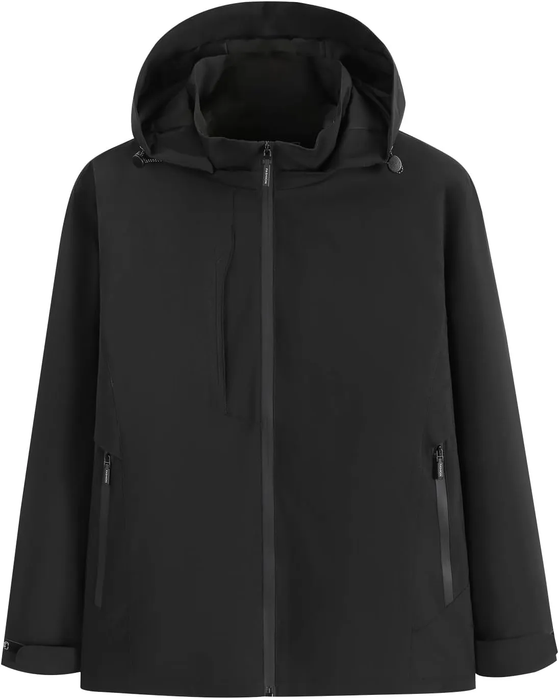 Men's Softshell Military Jacket Fleece Lined Water Repellent Outdoor Reflective Coat with Removable Hood