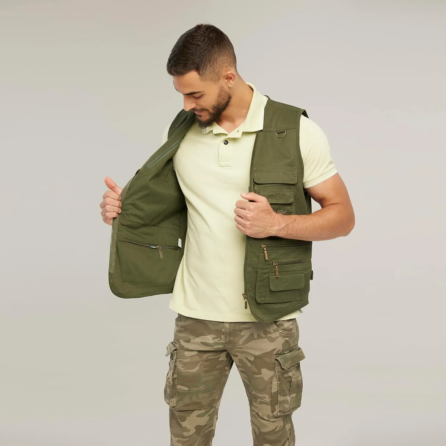 Men's Utility Work Hunting Travel Fishing Multi-Pockets Outdoor Vests