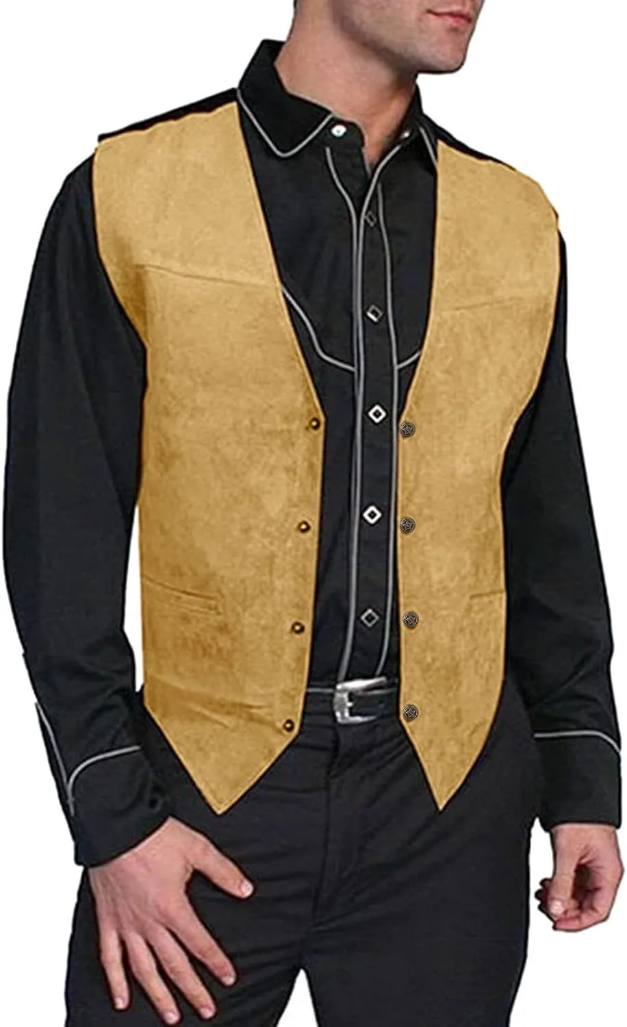 Mens Vests Leather V Neck Pocket Retro Color Vest Blouse With Button Purple Vest Brown Vest Men Black Mens Dress