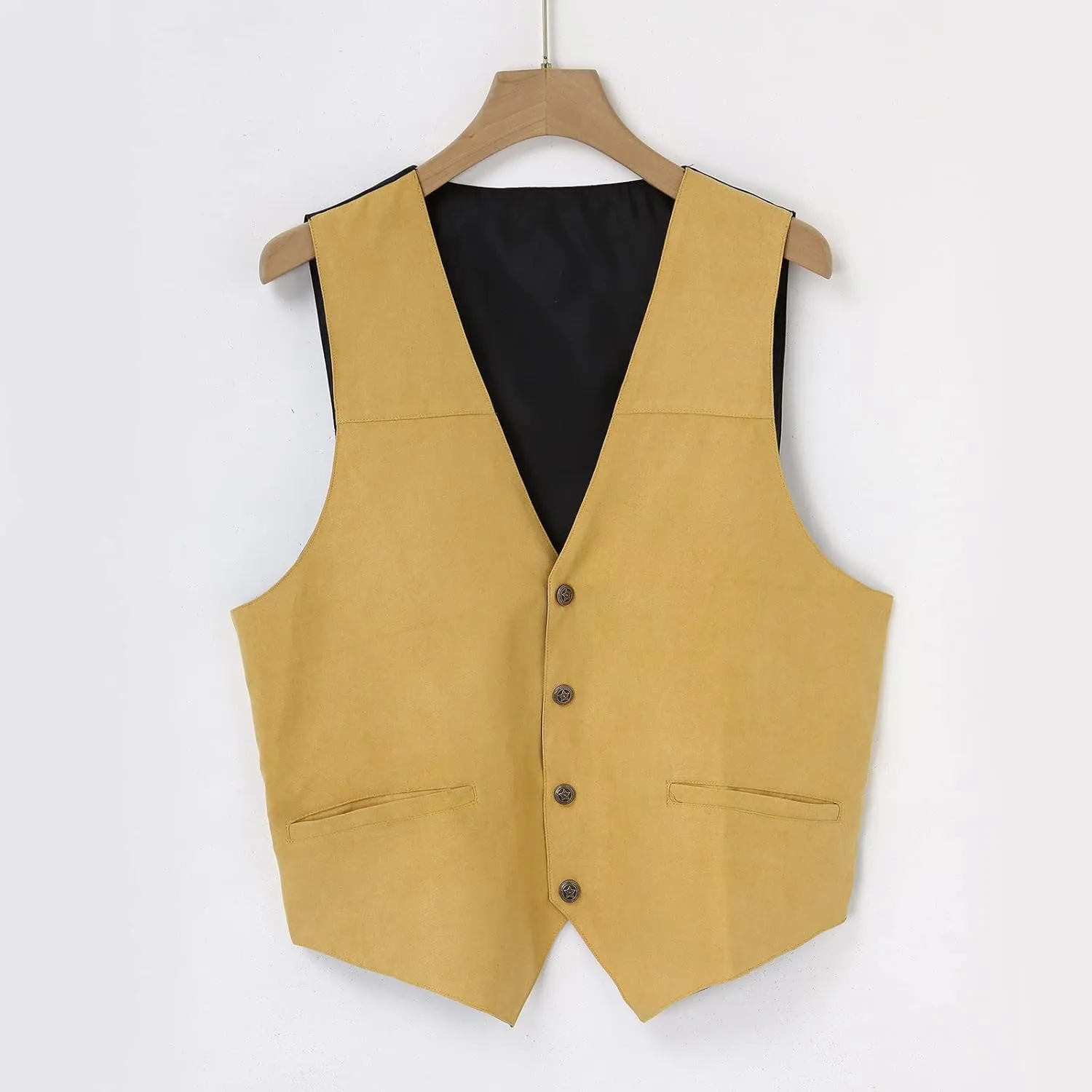 Mens Vests Leather V Neck Pocket Retro Color Vest Blouse With Button Purple Vest Brown Vest Men Black Mens Dress