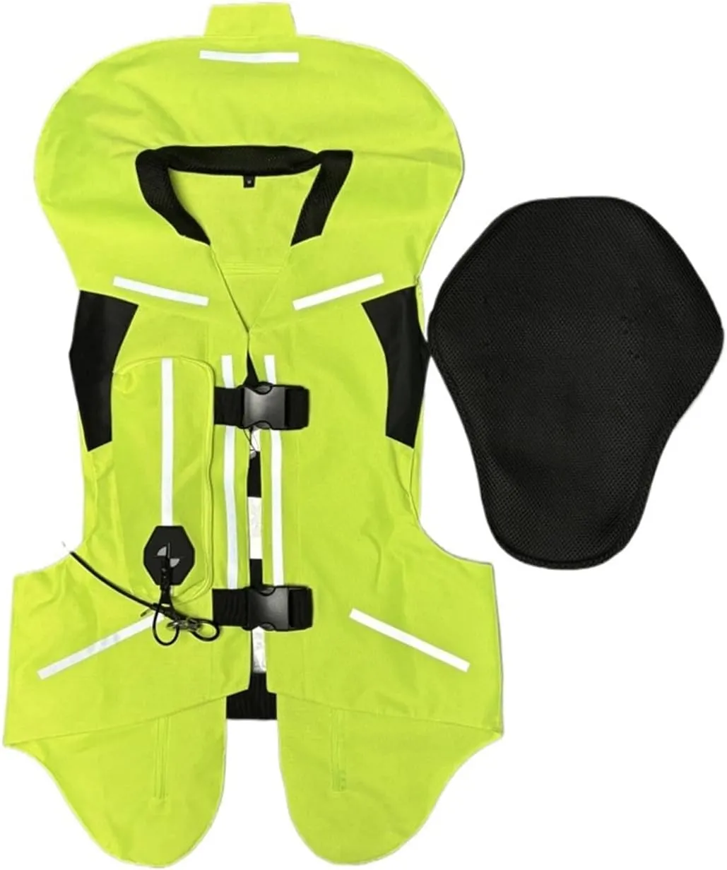 Men/Women Motorcycle Airbag Vest With Removable Back Guard, Neck/tail/body Airbag Reusable Easy To Clean