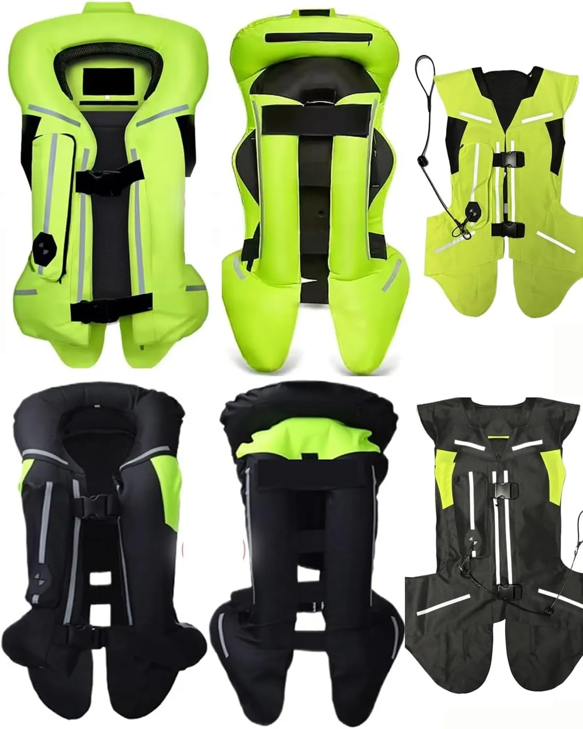 Men/Women Motorcycle Airbag Vest With Removable Back Guard, Neck/tail/body Airbag Reusable Easy To Clean