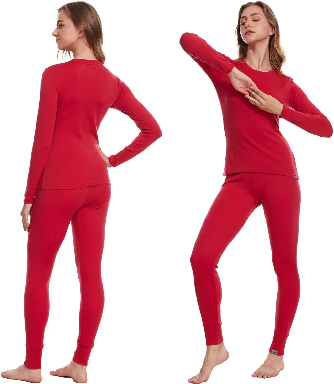MERINNOVATION Merino Wool Base Layer Set for Women 100% Merino Wool Thermal Underwear Set