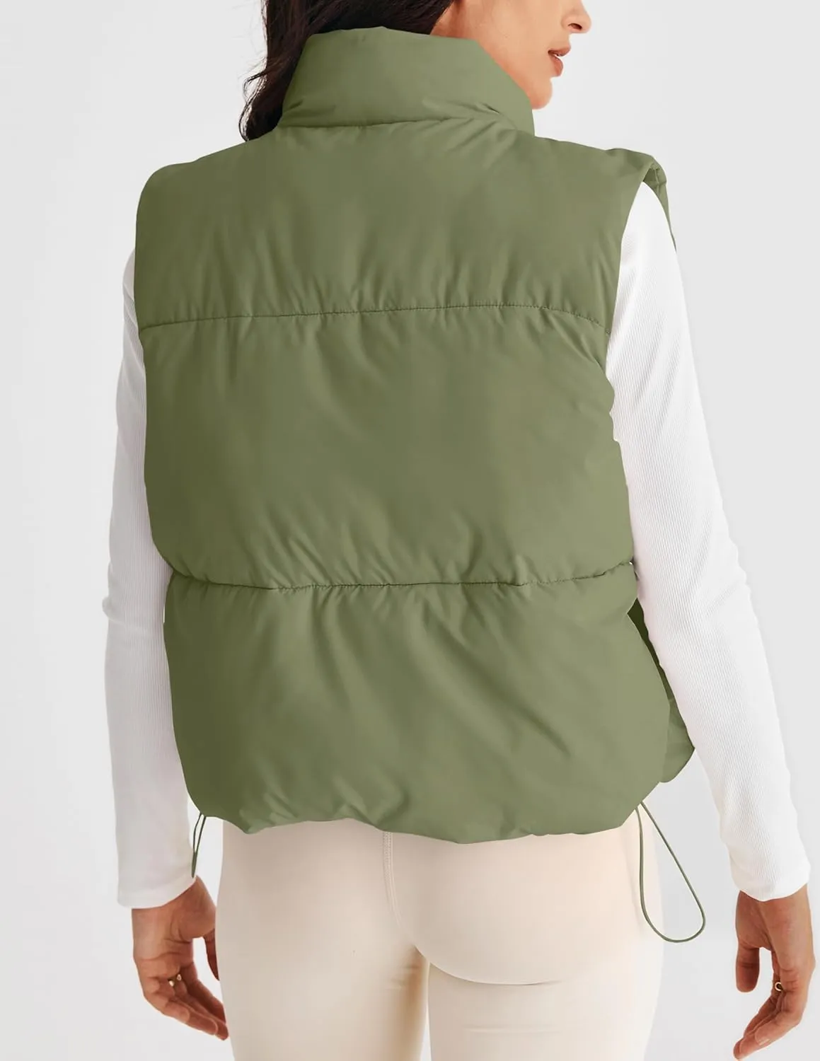 MEROKEETY Womens Puffer Vest Stand Collar Zip Up Sleeveless Padded Gilet Coat with Pockets